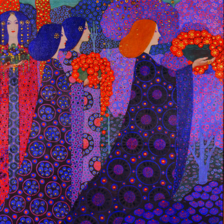 Vittorio-Zecchin Painting of women in procession